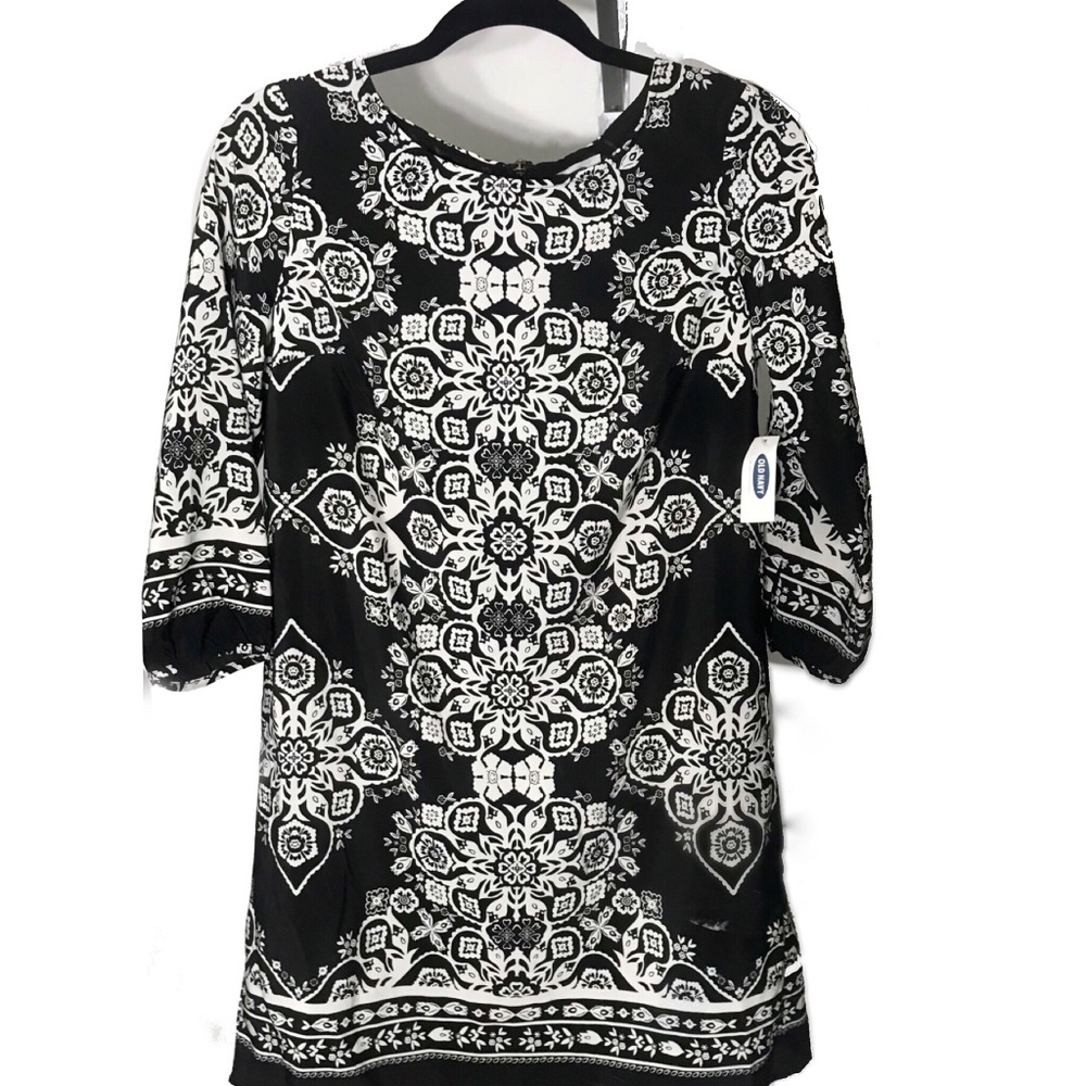Old Navy black and white floral print dress SP NWT